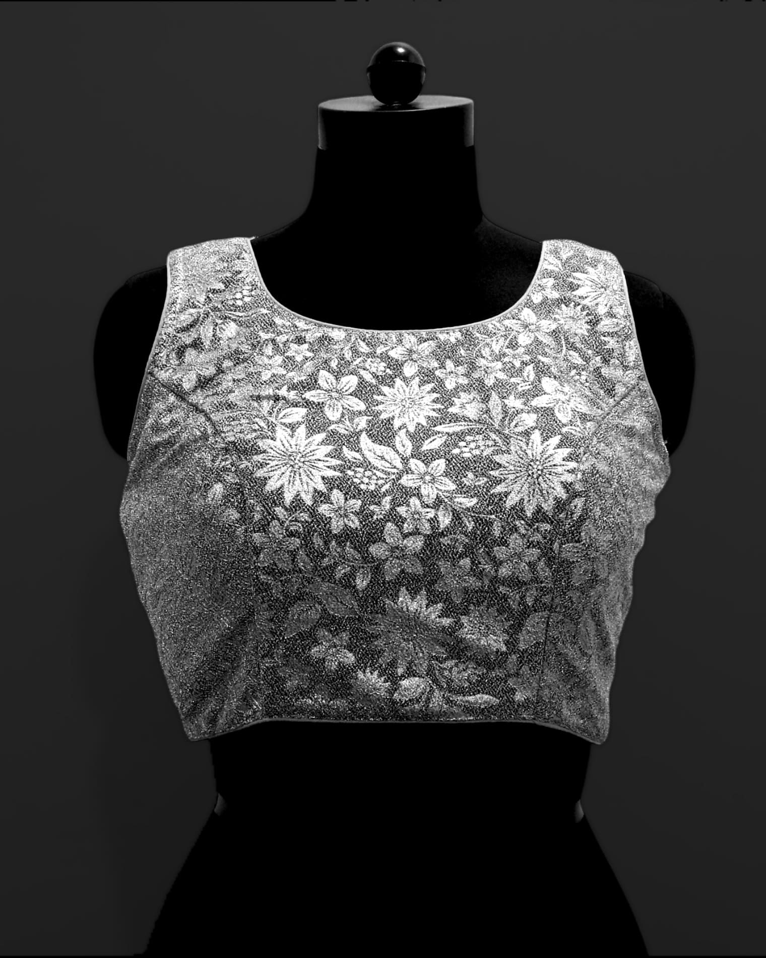 Shimmer Blouse with Flower Pattern